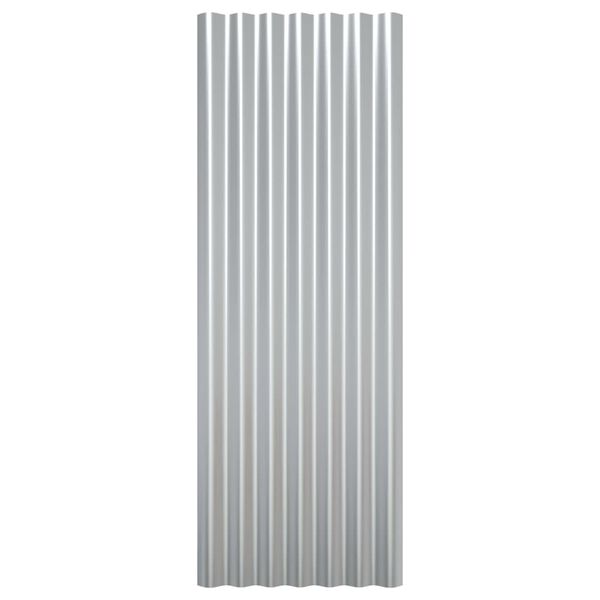 vidaXL Stre&scaron;n&eacute; panely 12 ks pr&aacute;&scaron;kovan&aacute; oceľ strieborn&eacute; 100x36 cm