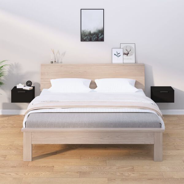 vidaXL N&aacute;stenn&eacute; nočn&eacute; stol&iacute;ky 2 ks čierne 34x30x20 cm