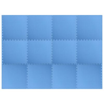 vidaXL Podložky puzzle 12 ks 4,32㎡ EVA pena modré