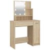 vidaXL Toaletn&yacute; stol&iacute;k s LED dub sonoma 86,5x35x136 cm