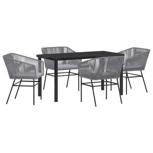 vidaXL Z&aacute;hradn&yacute; jed&aacute;lensk&yacute; set s vank&uacute;&scaron;om 5 pcs Siv&aacute;