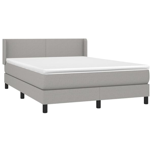 vidaXL Boxspring posteľ s matracom bledosiv&yacute; 140x190 cm l&aacute;tka