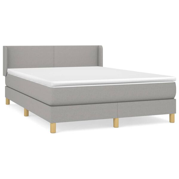 vidaXL Boxspring posteľ s matracom bledosiv&yacute; 140x190 cm l&aacute;tka