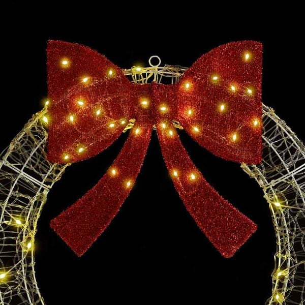 vidaXL Veniec s 150 LED-i Teplá biela 120 cm Akryl