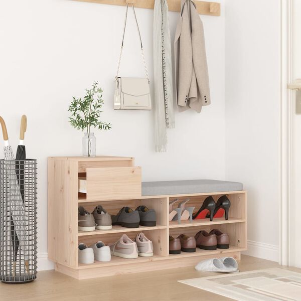 vidaXL Skrinka na topánky 110x34x61 cm masívna borovica