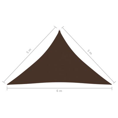 vidaXL Tieniaca plachta oxfordská látka trojuholníková 5x5x6 m hnedá
