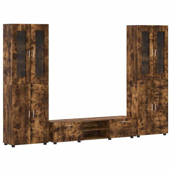 vidaXL Zostava TV skriniek FLORIN Dymov&aacute; dub Kompozitn&eacute; drevo