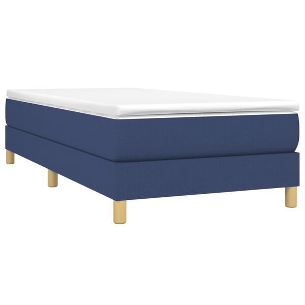 vidaXL Posteľný rám boxspring s matracom modrý 90x190 cm látka