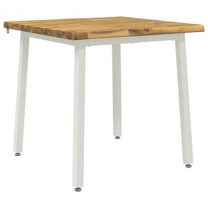 vidaXL 60 x 55 x 75 cm Pevn&eacute; ak&aacute;ciov&eacute; drevo Biela Obdĺžnikov&yacute;