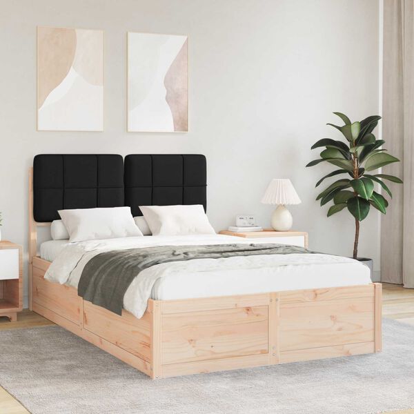 vidaXL R&aacute;m postele s čal&uacute;nen&yacute;m čelom Čierna 120 x 200 cm