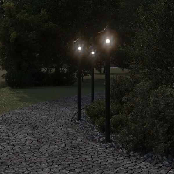 vidaXL Vonkajšia stojaca lampa čierna 120 cm nehrdzavejúca oceľ