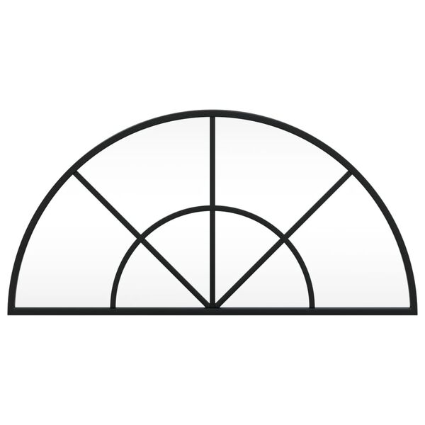 vidaXL Nástenné zrkadlo čierne 60x30 cm oblúkové železné