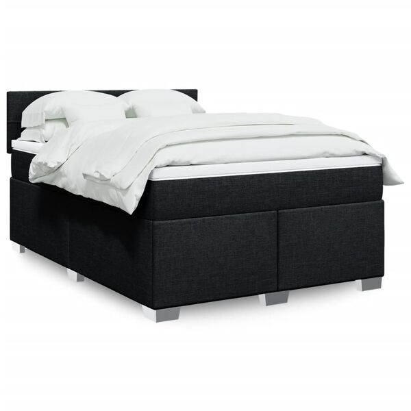 vidaXL Boxspring posteľ s matracom čierny 140x190 cm látka