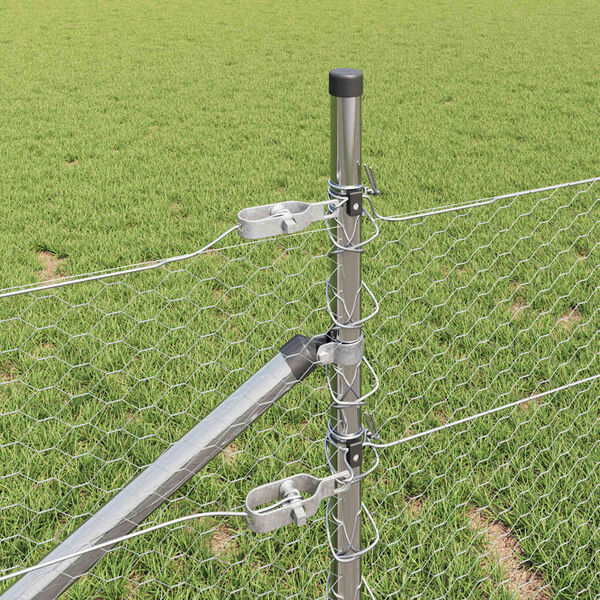 vidaXL Stĺp na plot. Strieborn&aacute; 10 x 0,8 m (25 mm sieť) Oceľ