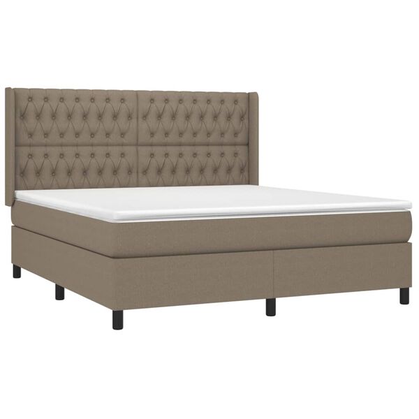 vidaXL Posteľn&yacute; r&aacute;m boxspring s matracom sivohned 180x200 cm l&aacute;tka