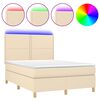 vidaXL Posteľ boxsping s matracom a LED kr&eacute;mov&aacute; 140x190 cm l&aacute;tka