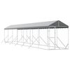 vidaXL Vonkaj&scaron;&iacute; koterec pre psov so strechou striebor. 2x14x2,5m oceľ