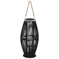 vidaXL Závesný svietnik čierny 60 cm bambusový