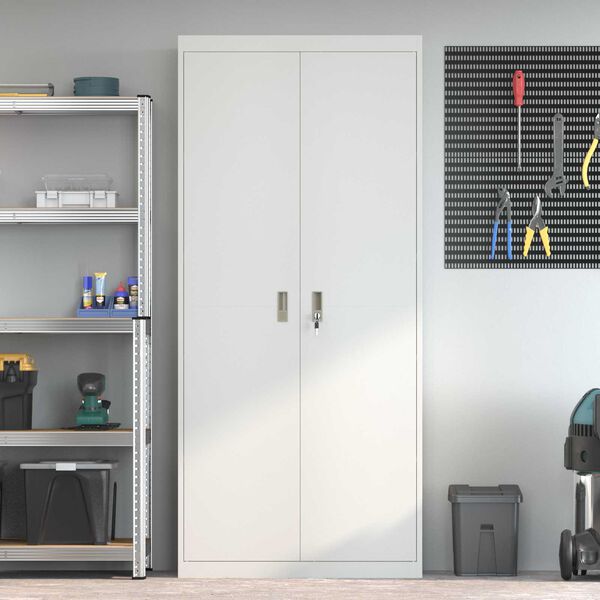 vidaXL &Uacute;ložn&aacute; skrinka 2 pcs Biely 90 x 40 x 200 cm Oceľ