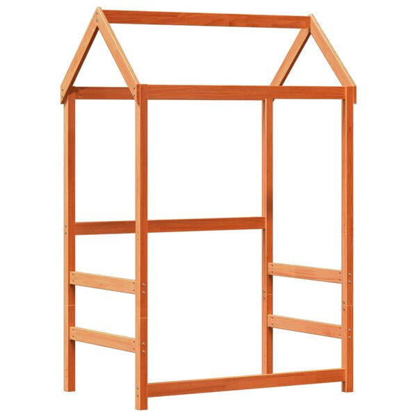 vidaXL Posteľný rám so strieškou voskovo hnedá 90x190 cm borov. masív