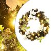vidaXL Vianočn&yacute; veniec s LED svetlami, čierny 60 cm, PVC