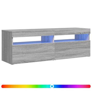 vidaXL TV skrinka s LED, siv&yacute; dub sonoma 120x35x40 cm