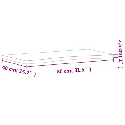 vidaXL Stolová doska 80x(36-40)x2,5 cm masívny buk