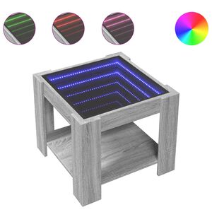 vidaXL Konferenčn&yacute; stol&iacute;k s LED siv&yacute; sonoma 53x53x45cm kompozit. drevo