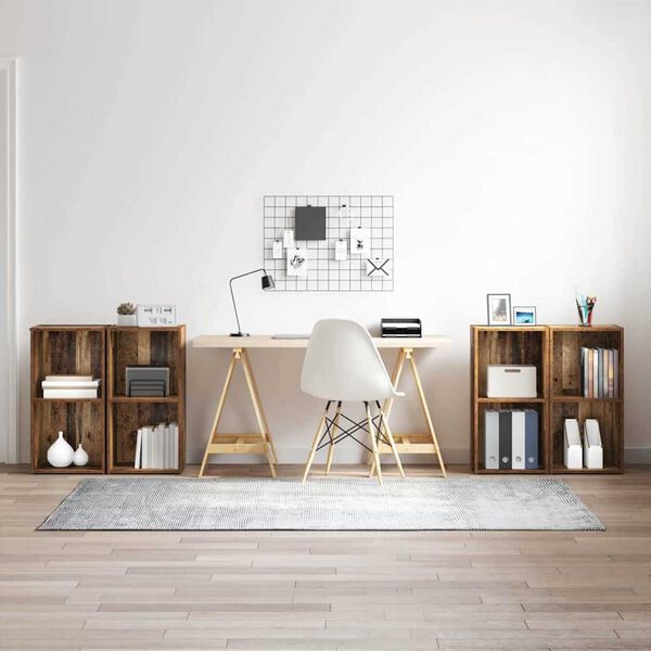 vidaXL Zostava TV skriniek Nástenný 4 pcs Staré drevo 37 x 37 x 72 cm