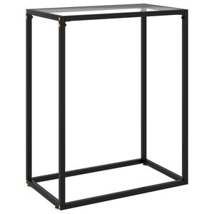 vidaXL Konzolov&yacute; stol&iacute;k priehľadn&yacute; 60x35x75 cm tvrden&eacute; sklo