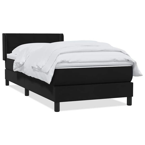 vidaXL Posteľn&yacute; r&aacute;m boxspring s matracom čierny 80x210 cm zamat