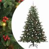 vidaXL Umel&yacute; vianočn&yacute; stromček Zelen&aacute; 210 cm PVC, kov a plast
