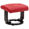 vidaXL Skl&aacute;pacie TV kreslo s podnožkou, červen&eacute;, umel&aacute; koža
