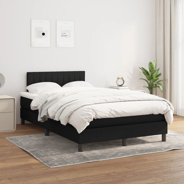 vidaXL Boxspring posteľ s matracom čierny 120x200 cm l&aacute;tka