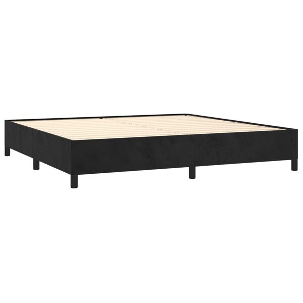 vidaXL Posteľn&yacute; r&aacute;m boxspring s matracom čierny 200x200 cm zamat