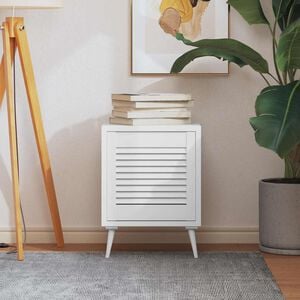 vidaXL Lamelov&eacute; dvierka na skrinku, biele 39,5x39,4 cm, borovica