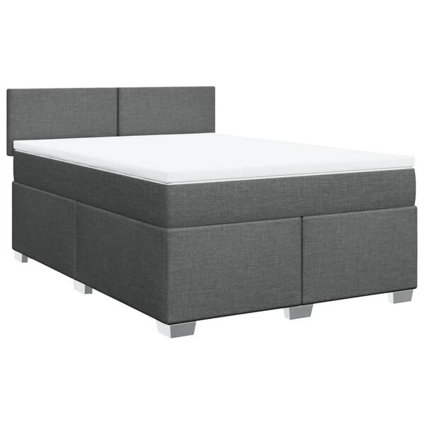vidaXL Boxspring posteľ s matracom tmavosiv&aacute; 160x200 cm l&aacute;tka