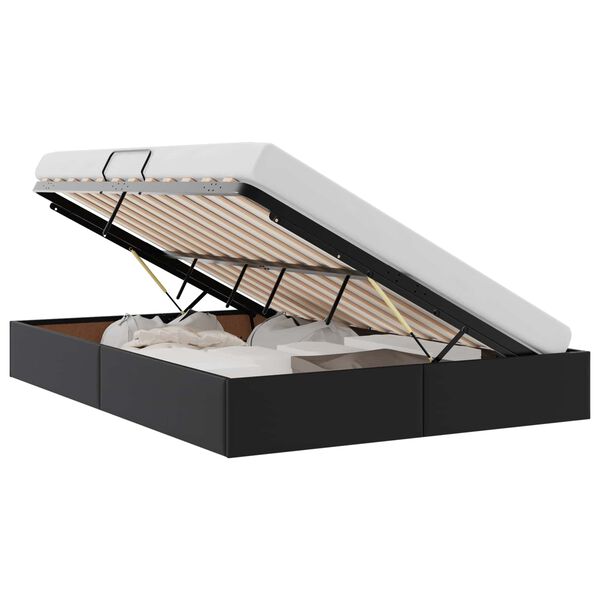 vidaXL &Uacute;ložn&aacute; posteľ s matracmi Čierna 140 x 190 cm Umel&aacute; koža