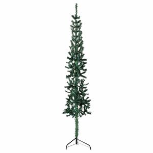vidaXL &Uacute;zky umel&yacute; vianočn&yacute; polovičn&yacute; stromček a podstavec zelen&yacute; 240cm