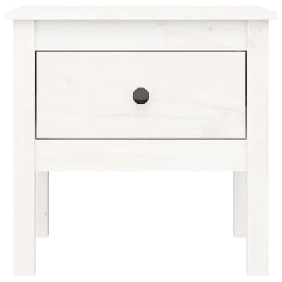 vidaXL Bočný stolík biely 50x50x49 cm borovicový masív