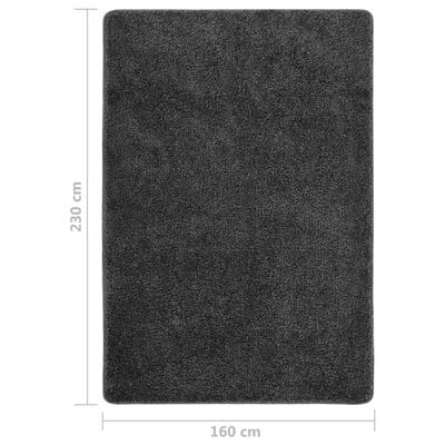 vidaXL Chlpatý koberec tmavosivý 160x230 cm protišmykový