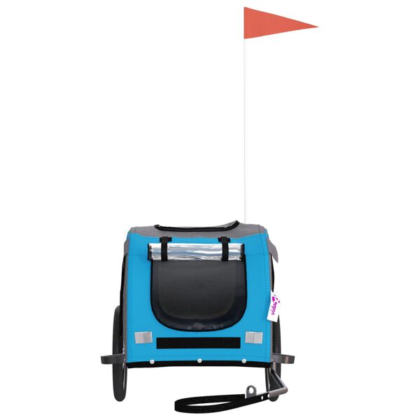 vidaXL Cyklovoz&iacute;k pre zvierat&aacute;, modro siv&yacute;, oxfordsk&aacute; l&aacute;tka, železo