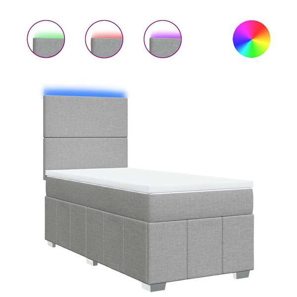 vidaXL Posteľn&yacute; r&aacute;m boxsping s matracom bledosiv&yacute; 80x200 cm l&aacute;tka