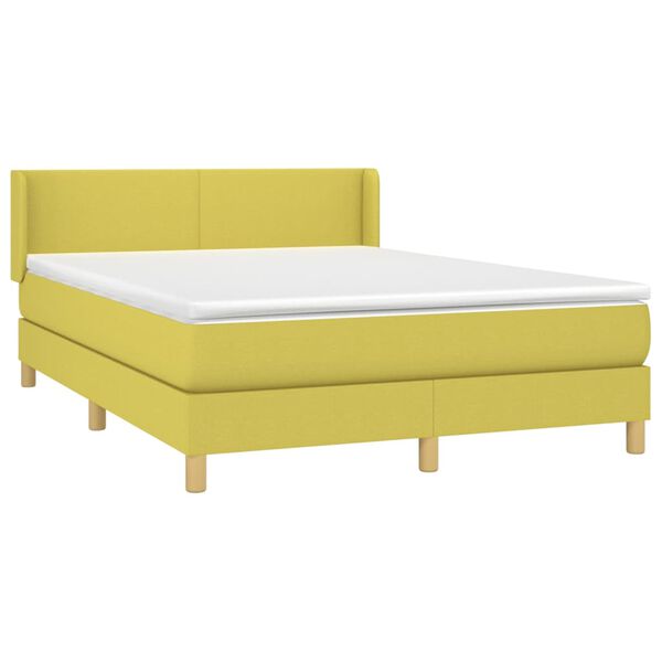 vidaXL Boxspring posteľ s matracom zelen&aacute; 140x190 cm l&aacute;tka