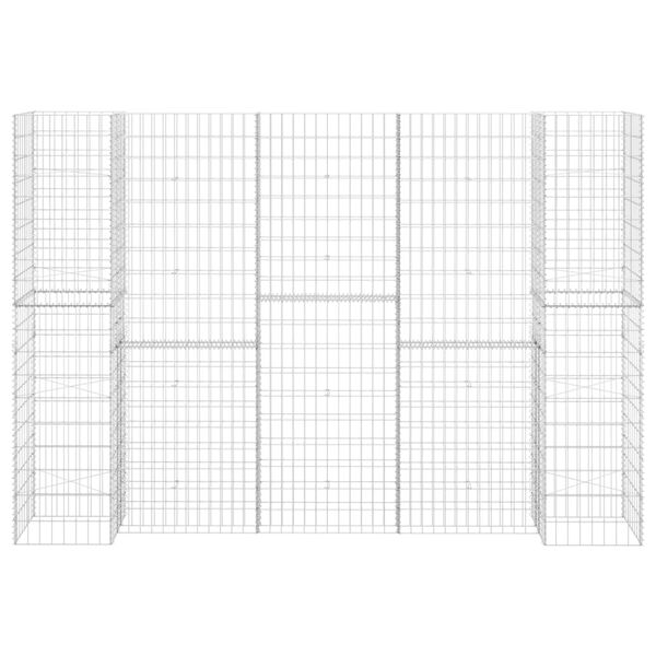 vidaXL Gabiónový kvetináč v tvare H, oceľový drôt 260x40x200 cm