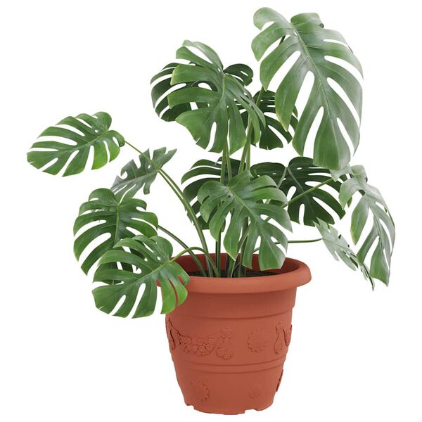 vidaXL Kulat&yacute; kvetin&aacute;č 6 pcs Tehlovo červen&aacute; &Oslash; 26 x 21.5 cm Plast