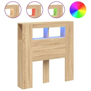 vidaXL Čelo s LED dub sonoma 100x18,5x103,5 cm kompozitn&eacute; drevo