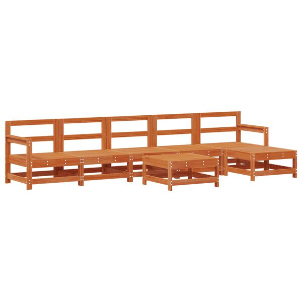 vidaXL Z&aacute;hradn&yacute; lounge set 6 pcs Voskov&aacute; Hned&aacute; Mas&iacute;vna borovica