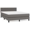 vidaXL Boxspring posteľ s matracom siv&aacute; 140x200 cm umel&aacute; koža