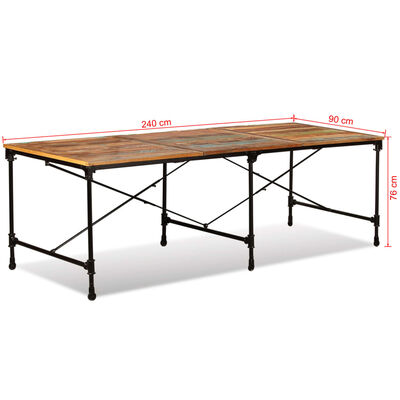 vidaXL Jedálenský stôl, recyklovaný masív 240 cm